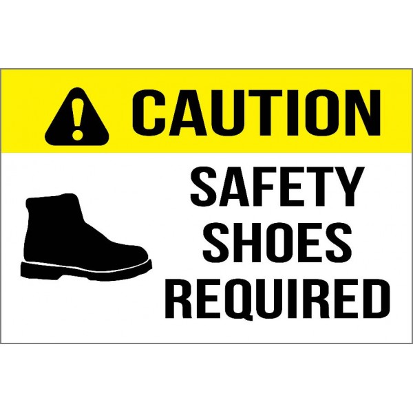 Caution Safety Shoes Required Sign